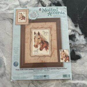 Dimensions Matted Accents Equestrian Duo Counted Cross Stitch NWT #6889
